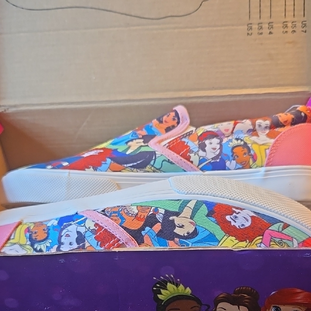 Disney Princess Kids Slip-On Shoes - Pink and Multicolor